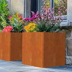 Corten Steel Planters Outdoor 24"x24"x25", Large Cube Planters - Image 4