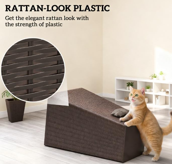 Tall Rattan Style Planters, Set of 3, 24 Inch, Brown - Image 6