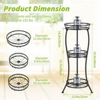 KMOTASUO 3 Tier Metal Plant Stand Tall for Indoor Outdoor Corner, Modern Black - Image 2