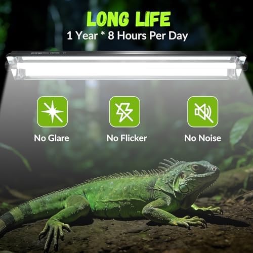 GlowUp 22inch 24W T5 5.0 UVB Light for Reptiles Light Fixture Combo Kit Reptile Lamp Tube Terrarium Hood UVB Light for Bearded Dragon Rainforest Dwelling Reptiles, Chameleons, Iguanas, Turtles - Image 3