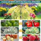 LED Grow Lights for Indoor Plants,4 Heads Full Spectrum Plant Light with 15-63" Adjustable Tripod Stand, Indoor Grow Lamp with Remote Control and Auto On/Off Timer Function - Image 5