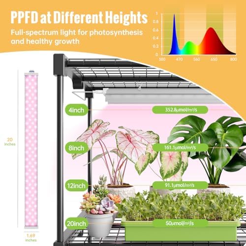 Indoor Greenhouse with Grow Light, 4-Tier Plant Stand, 27x19x59in - Image 4