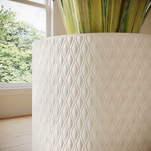 EverNest Claire Modern Indoor Plant Pot with Stand, White Pattern, 12 Inch, SelectBase, Neutral Mid-Century Modern Style, Metal Home Decor Planter (Large, 3 Gallon) - Image 5