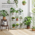 Kitsanery Metal Plant Stand Indoor Outdoor for Multiple Plants,3 Tier Plant Shelf,Large Heavy Duty Flower Holder Ladder Plant for Living Room, Patio, Balcony (Green) - Image 2