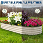 GarveeTech Raised Garden Bed 10x4 ft, 1 Pack Oval Galvanized Steel Planter Box, Metal Garden Bed for Outdoor Vegetables Flowers Herbs, Open Bottom, Rustproof - Image 5