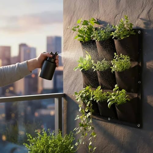 Container Vertical Planter Hanging Planter Pocket Planter with 9 Pockets Oxford Cloth with Secure Hanging and Shaped Support Suitable for Porch wall Home Decor Office Decor - Image 6