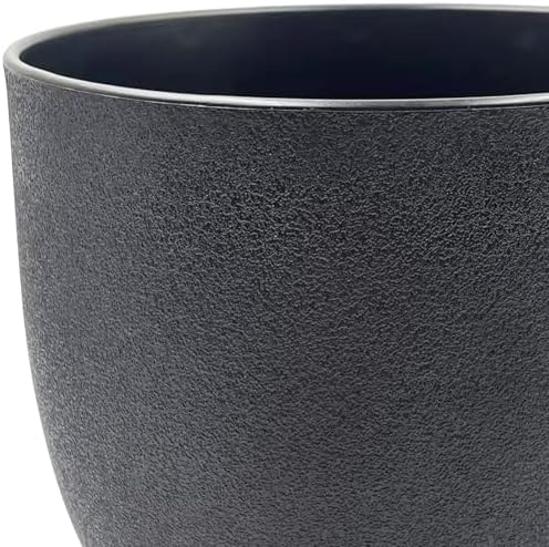 10 Inch Planting Pots Set of 3, Outdoor Planters for All House Plants Black Plastic Flower Pots Modern Decorative Garden Pot with Saucer - Image 5