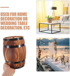 Wood Wine Barrel Vase, Rustic Barrel Planter for Wedding Reception Table Decoration Home Indoor Outdoor Garden Kitchen Party (8 X 6.5 Inch) - Image 4