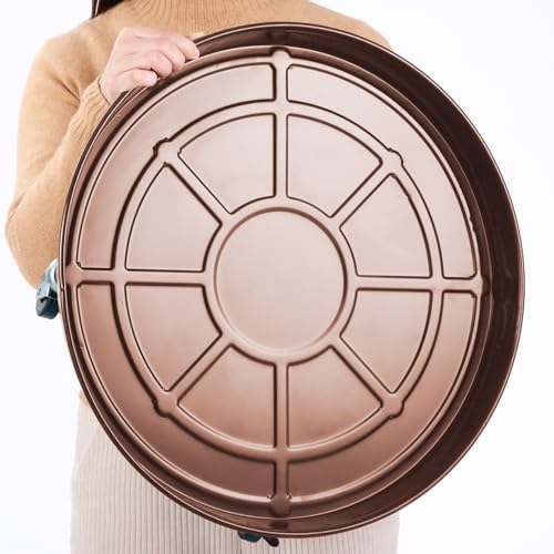 Planterhoma 4 Packs 16 Inch Metal Plant Caddy with Wheels Extra-Large Rolling Plant Stand Heavy-Duty Iron Plant Dolly Casters for Indoor Outdoor Flower Pot Mover Roller Coasters, Copper - Image 7