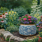 Vintage Ceramic Flower Pot, 9in, with Drainage & Filter - Image 4