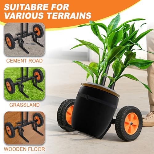 Heavy Duty Plant Dolly Caddy with Strap,Pot Mover for Garden,200lb Capacity - Image 5