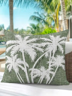 Outdoor Pillow Waterproof 1 Pack, Tropical Palm Tree Patio Throw Pillows for Couch Bed Sofa with Insert, Vintage Moss Green Exotic Botanical Plants Decorative Reading/Camping Pillow Set 18x18 Inch - Image 5