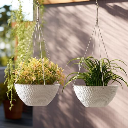 LA JOLIE MUSE Large Hanging Planters for Outdoor Plants, Set of 2 13.2 Inch - Image 6
