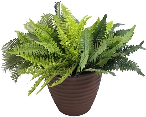 Sunnydaze Ribbed 13-Inch Double-Walled Outdoor Plant Pot - Rust by SunnydazeDecor