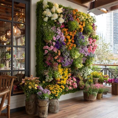 36 Pockets Living Wall Planter Indoor, Self Watering Wall Hanging Planters for Outdoor Plants Stackable, Cascading Vertical Planter Garden (36 planters Set White) - Image 4