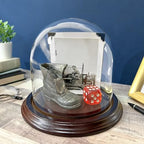 Plymor 5.5" x 5.5" Glass Display Dome Cloche (Dark Mahogany Veneer Base) - Image 2