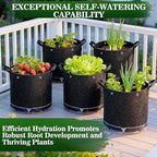 5 Pack 7 Gallon Self-Watering Grow Bags with Reservoir and Support Rings - Image 5