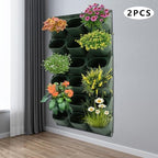 Wall Planter Vertical Garden Planters, Hanging Flower Pot Holder Box w/36 Non-Woven Fabrics Vegetable Hanging Pocket Holder Flowerpot for Porch Patio or Garden Decor (Green) - Image 5