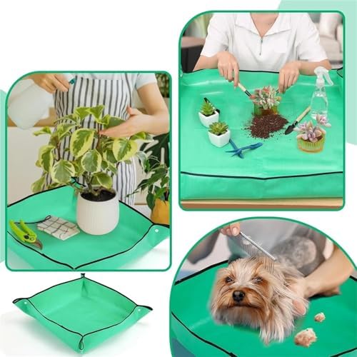 2 PCS Planting Mat Gardening Potting Pad Foldable Waterproof Garden Plant Flower Pot Transplanting Mats for Patio - Image 3