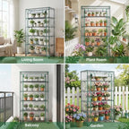 Indoor Greenhouse with Grow Lights & Wheels, 5 Tier Wire Shelf PVC Tent - Image 6