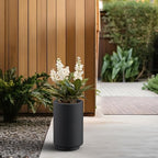Kante Small Round Tapered Black Concrete Planter 15.7" Tall, Outdoor - Image 3