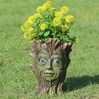Tree Face Planter with Drainage Holes, 7.87 x 3.93 x 1.96 inches, Resin Garden Flower Pot, Indoor Outdoor Decorative Vase for Plants (xiao) - Image 4