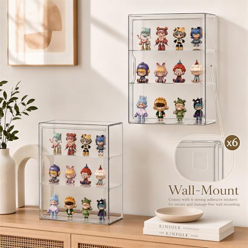 Attelite Acrylic Display Cases for Collectibles 2 Pack Wall-Mounted Desktop - Image 3