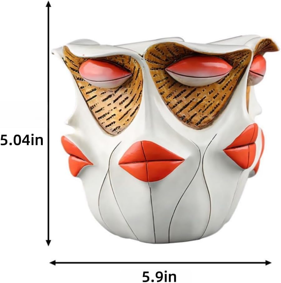 TOZLU Abstract Face Head Planter Picasso Colorful Art Resin Flower Pot - Image 2