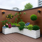 Garden Bed Outdoor, Planter Box with Drainage Holes, Fiberglass Flower Planter for Patio Balcony Vegetable Herb Growing - Image 7