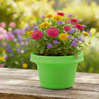 Flower Pots with Saucers, 9 inch, Lime Green, Pack of 5 - Image 7