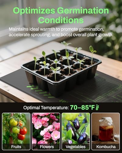BN-LINK Durable Seedling Heat Mat for Seed Starting 10" x 20.75" and Daisy Chainable Warming Mat Plant Heating Pad for Seed Germination, Indoor Growing, Hydroponic, Greenhouse, ETL Listed - Image 6