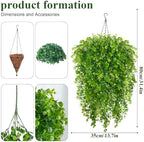 2 Set Fake Hanging Plants Baskets for Outdoors 30" Fall Plants Baskets - Image 3