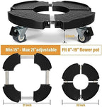2pk Rolling Plant Stand with Wheels,15-21 Adjustable Heavy Duty Plant Caddy - Image 3