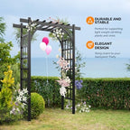 VINGLI Garden Arbor, PVC Wedding Arch for Ceremony Party, Garden Trellis for Climbing Plants Outdoor, Arch Backdrop Stand for Garden, Backyard, Wedding, Lawn (Black) - Image 5