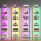 TUTOTAK Corner Shelf with LED Light, 6-Tier Corner Bookshelf - Image 5
