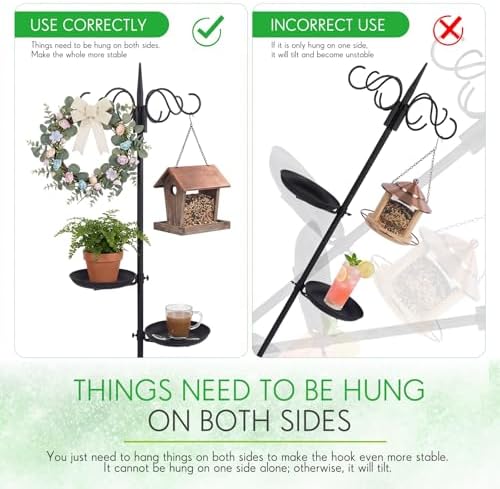 2 Sets 75.9'' Adjustable Shepherds Hook Stand, 4 Hooks - Image 5