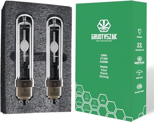 CMH 315W 3000K 625umol / 4200K 590umol Ceramic Metal Halide 4200K CDM Full Spectrum Indoor Vegging Grow Light Bulb Pack of 2 by GRUOTVSZAK