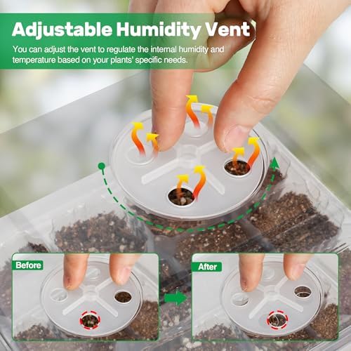 The Bundle of Bonviee 5 Packs Seed Starter Tray with Grow Light and 10 Packs Seed Starter Kit - Image 6