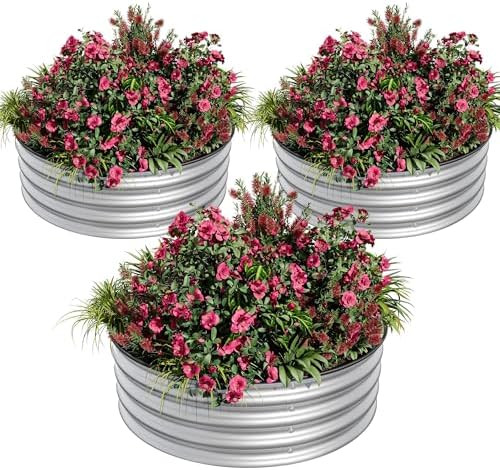2x2x2ft Round Galvanized Raised Garden Bed – Metal Planter Box Kit with Rust & Corrosion Protection, Safe Rubber Edge, Open Bottom Design – Easy Assembly for Vegetables, Flowers, Fruits by Unknown