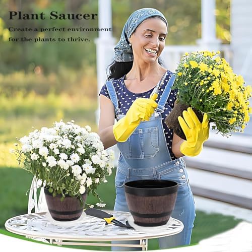 2 Pack of 16 inch Plant Saucer, Large Plant Tray, Heavy Sturdy Plant Drainage Tray for Indoors, Bird Bath Bowls, Sturdy 18 inch Plastic Pot Tray for Planter Clear - Image 6