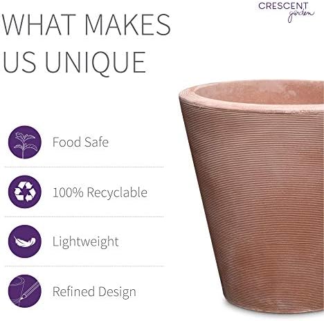 Crescent Garden A118034A Rotational Molded Madison Planter, Weathered Terracotta, 34" - Image 3