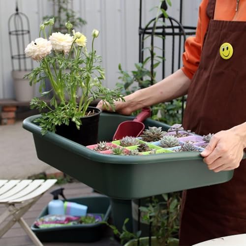 Garden Tidy Tray, Multifunctional One Piece Potting Tray for Seeding, Mixing, Growing and Storage, Succulent and Cactus Soil Potting Mix 23"x16.4"x4.3" (Black) - Image 3