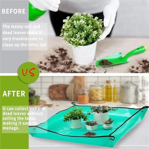 Repotting Planting Mat 50cm-100cm Gardening Potting Pad Foldable Garden Plant Flower Pot Transplanting Waterproof Mats for Indoor Plant Repotting(100x100cm) - Image 4