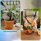 8 Pack 20 Inch Round Plant Saucers for Less 18 Inch Pot Indoors Outdoors Plant Trays for Pots Planter Saucer Plastic Drip Tray Planter Water Tray(Terracotta, 20"(8pcs)) - Image 5