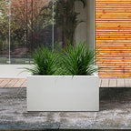 Kante 23.6" L 11.8" H 10.2" W White Concrete Rectangular Planter for Home - Image 3