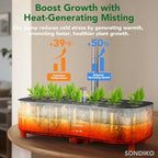Sondiko Hydroponics Growing System Kit with Atomization Technology, Indoor Garden kit with 48W LED Grow Light, Quiet Water Pump, Automatic Timer, Height Adjustable, 5L Large Tank Plant Germination Kit - Image 2