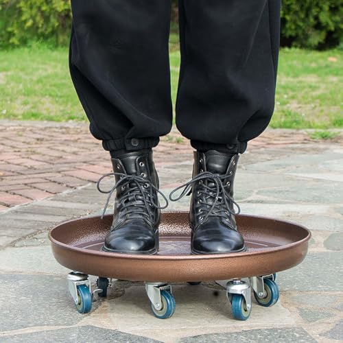 20" Heavy Duty Plant Dolly with Wheels, 380lbs Metal Rolling Plant Stand with Casters, Round Wheeled Planter Caddy Roller Base Carry Potted Tree Flower Pot for Indoor Outdoor Garden, 3 Pack, Bronze - Image 4