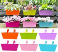 LaLaGreen Rail Planter Box (12 in, 6 Pack) Colorful Metal Deck Fence Pots by L%C3%A1L%C3%A1Green