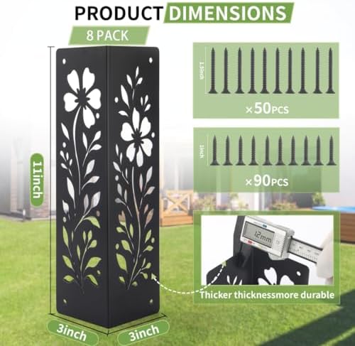8-Pack Corner Brackets for Wood, Heavy-Duty Metal Corner Brackets for Raised Garden Bed, 11" x 3" x 3" Thickened Garden Bed Corner Brackets, Rust Resistant Raised Garden Bed Corners with Screws - Image 2