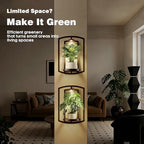 Aisdan Wall Plant Holder, Wall Planters for Indoor Plants with Wireless Remote Lights, Frame Plant Wall Shelves Wall Mounted Plant Holder for Living Room, 2 Pack - Image 2